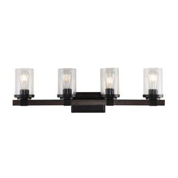 Bungalow Iron/Seeded Glass Rustic Farmhouse LED Vanity Light